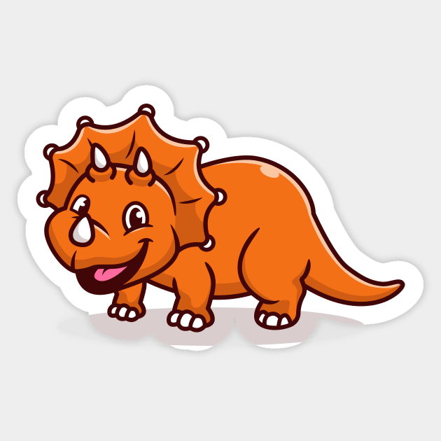 Cute Triceratops Smiling Sticker by Catalyst Labs